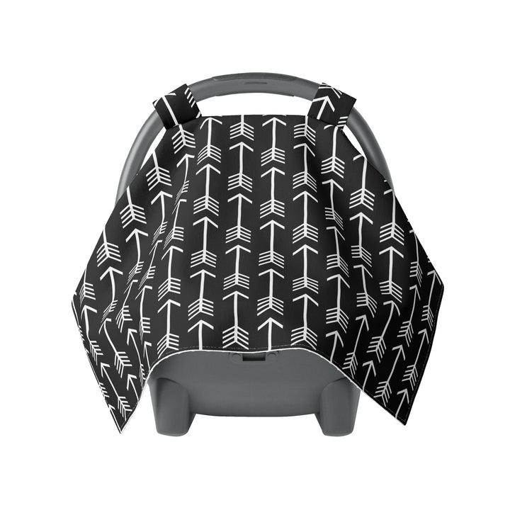 Canopy Car Seat Cover Minky Warm Baby Cover Arrows B/W