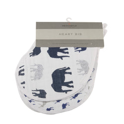 In The Wild Elephant Heart Bibs - Set of 2