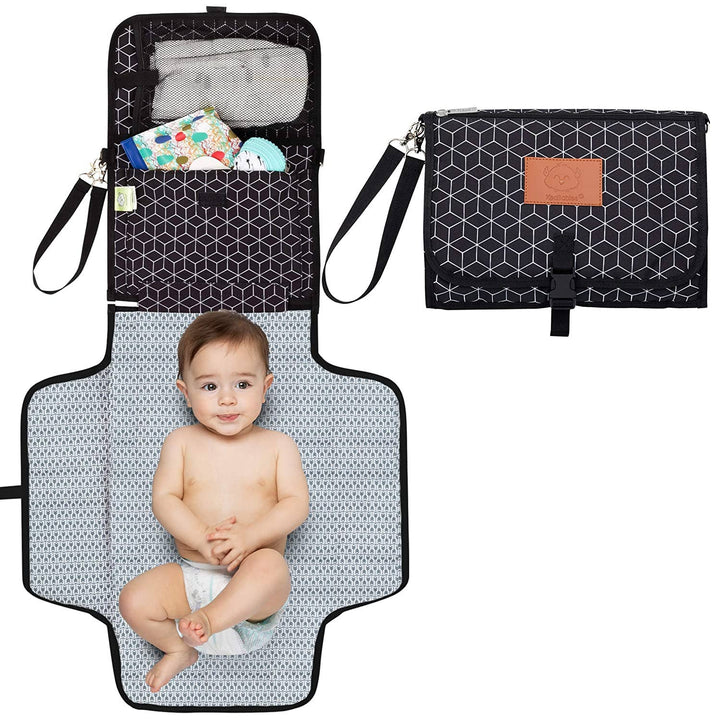 Ezee Diaper Mat (Black Geo)