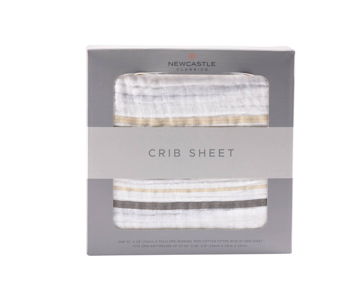 Grey Stripe Crib  Sheet