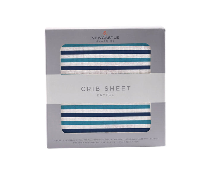 Blue and White Stripe Crib Sheet