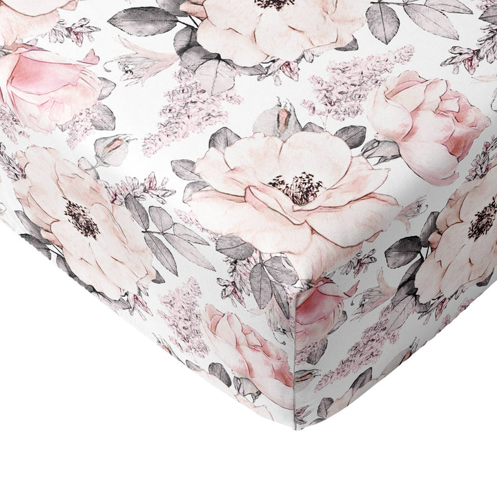 Crib Sheets 100% Cotton Peonies