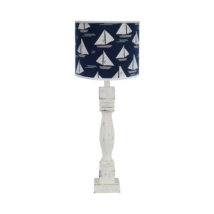 GABLES WHITE TABLE LAMP WITH CAPE MAY SHADE